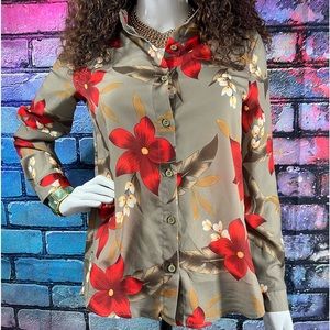 Long sleeve floral blouse